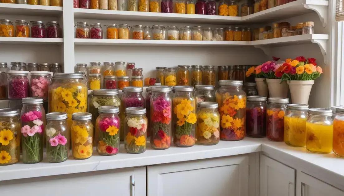 Storing and preserving edible flowers